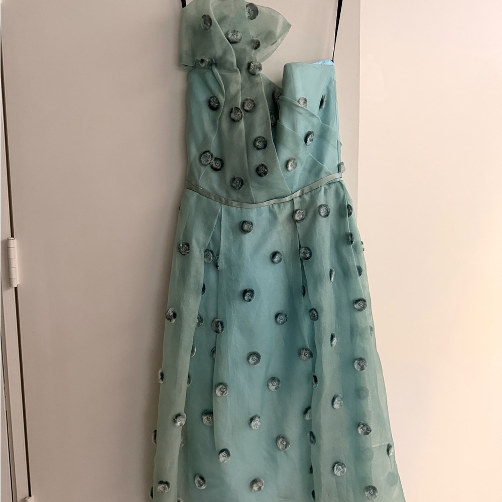 Girls' Seafoam Green Floral Appliqué Party Dress